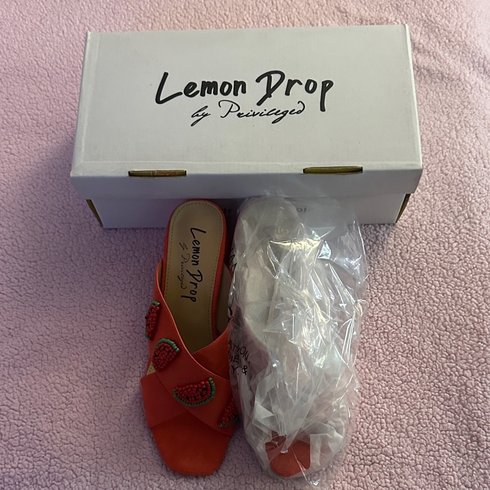 Lemon Drop by Privilege Kason Coral Heels